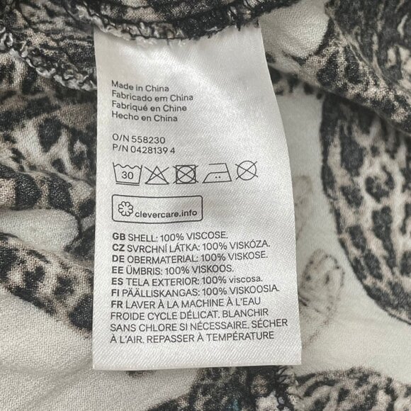 H&M Bengal Cat Dress Women Size 6 Animal Pattern A-Line Long Sleeves Viscose - Picture 15 of 16